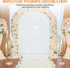 MYOYAY 4 Sets Gold 7-Arm Floor Candelabra Metal Candle Holders with Lampshades