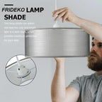 Modern Grey Ceiling Light Shade 2 Tier Drum Fabric Lampshade 30cm