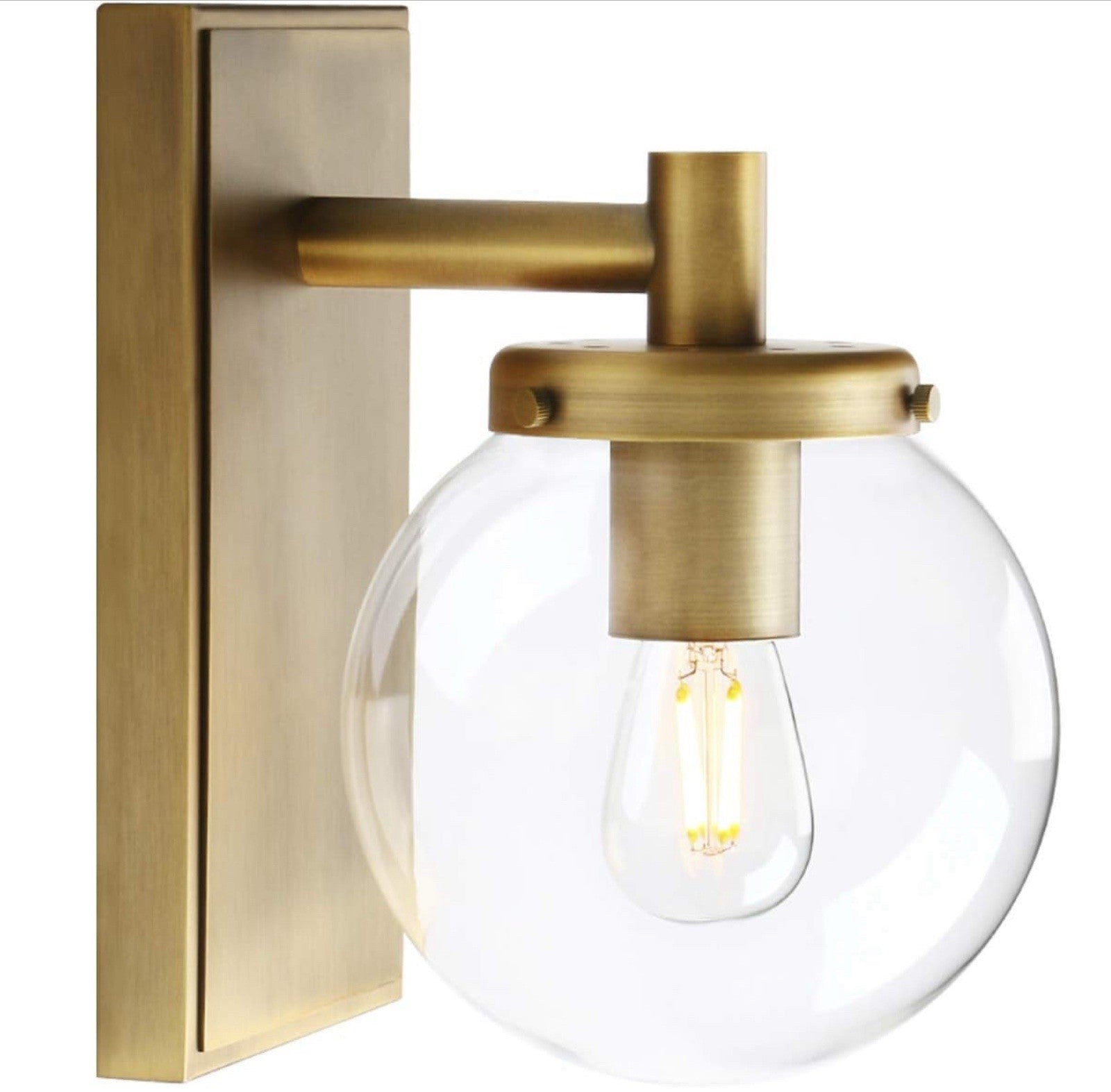 Yosoan Industrial Glass Wall Sconce Lighting Globe Up/Down Wall Light Gold