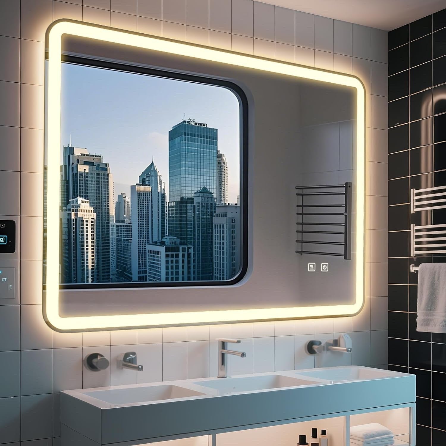 LED Bathroom Vanity Mirror 500x700mm 3 Colour Dimmable Anti Fog Touch Control