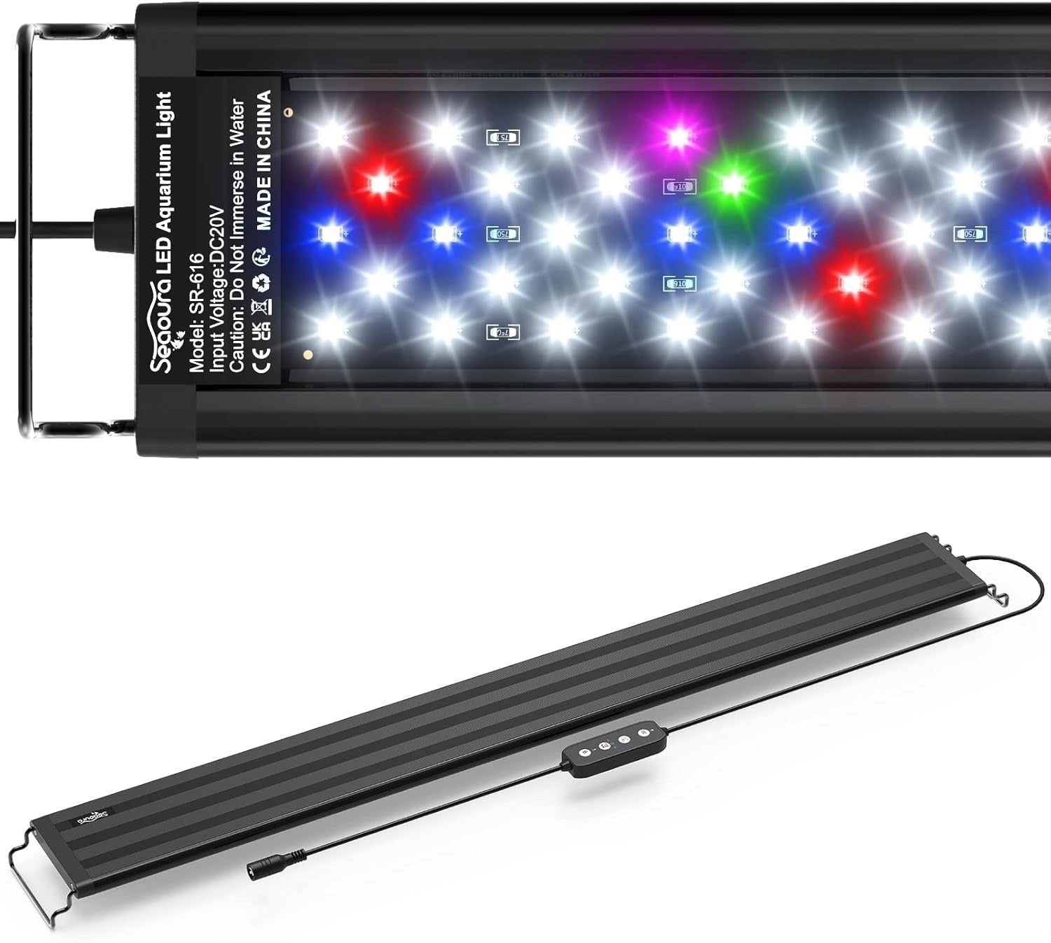 SEAOURA Led Aquarium Light for Plants-Full Spectrum Fish Tank Light with Timer