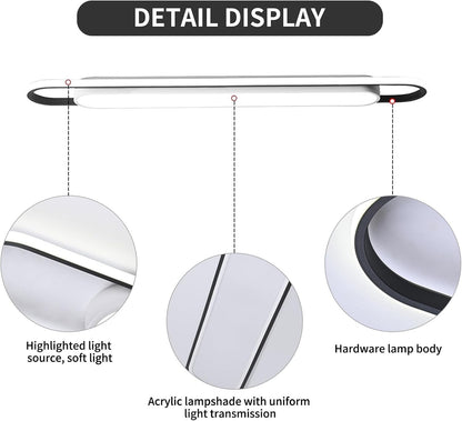 LED Ceiling Light Fixture 62W 6000K Linear Acrylic Metal Hallway Lamp 122cm UK