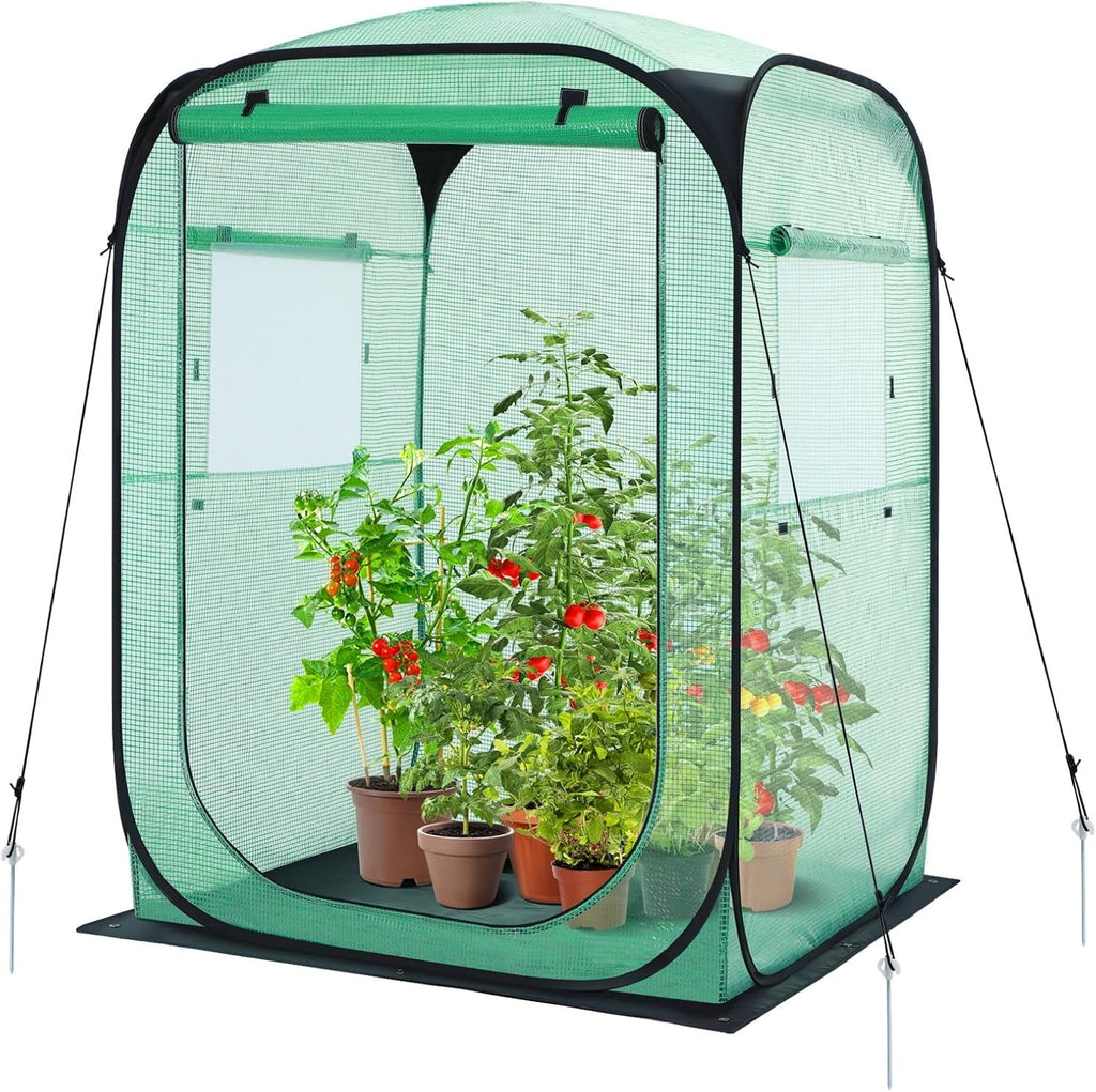 49x49x67in Pop Up Walk In Greenhouse Portable PE Cover Frost Protection
