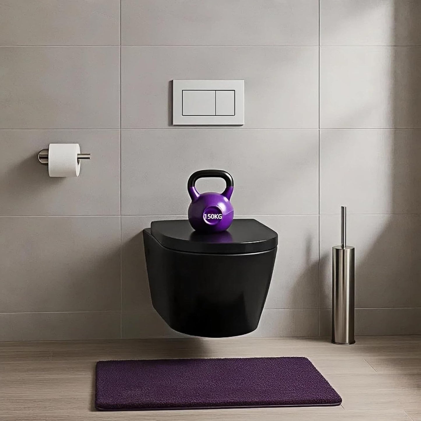 Black D Shape Toilet Seat Soft Close Quick Release Adjustable Hinges 46x36cm
