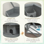 Large Wooden Hamster Cage 3 Tier Small Animal Play House With Tray Bottle Grey