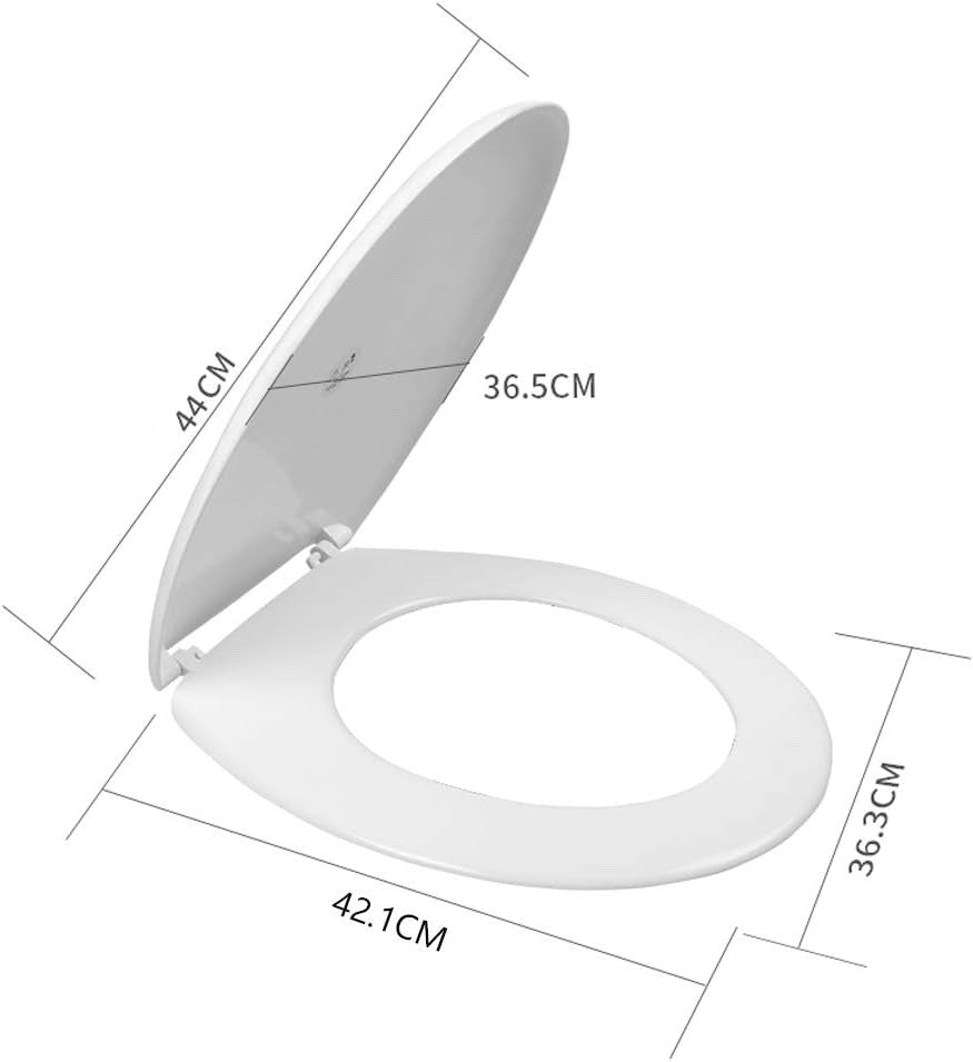 Modern PVC Toilet Seat with Unique Lighthouse Pattern - Easy to Clean, 44x36cm