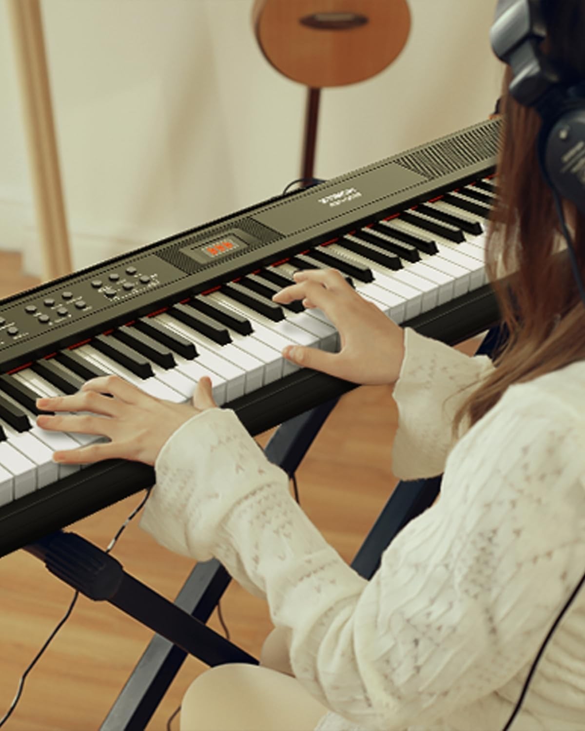 Digital Piano Keyboard 88 Keys Semi Weighted Electric Stand Sustain Pedal USB