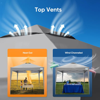 Pop Up Gazebo 2.5x2.5m Portable Waterproof Canopy Grey Carry Bag UV50 Festivals