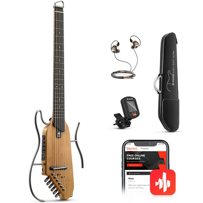 Headless Silent Guitar Travel Guitar Acoustic Electric 6 String HUSH-I Sunburst