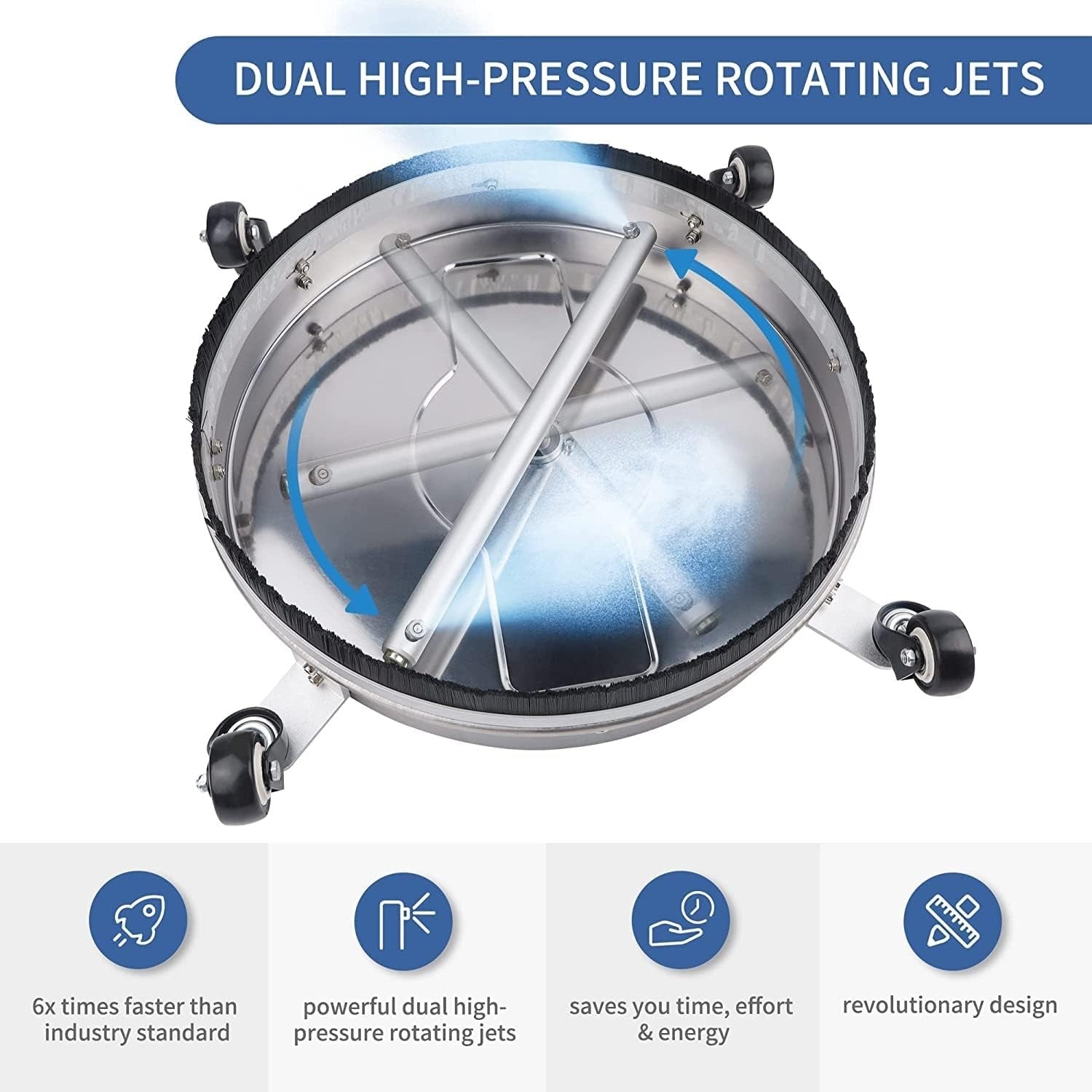 13" Heavy Duty Pressure Washer Surface Cleaner for Deck Driveway 4000PSI