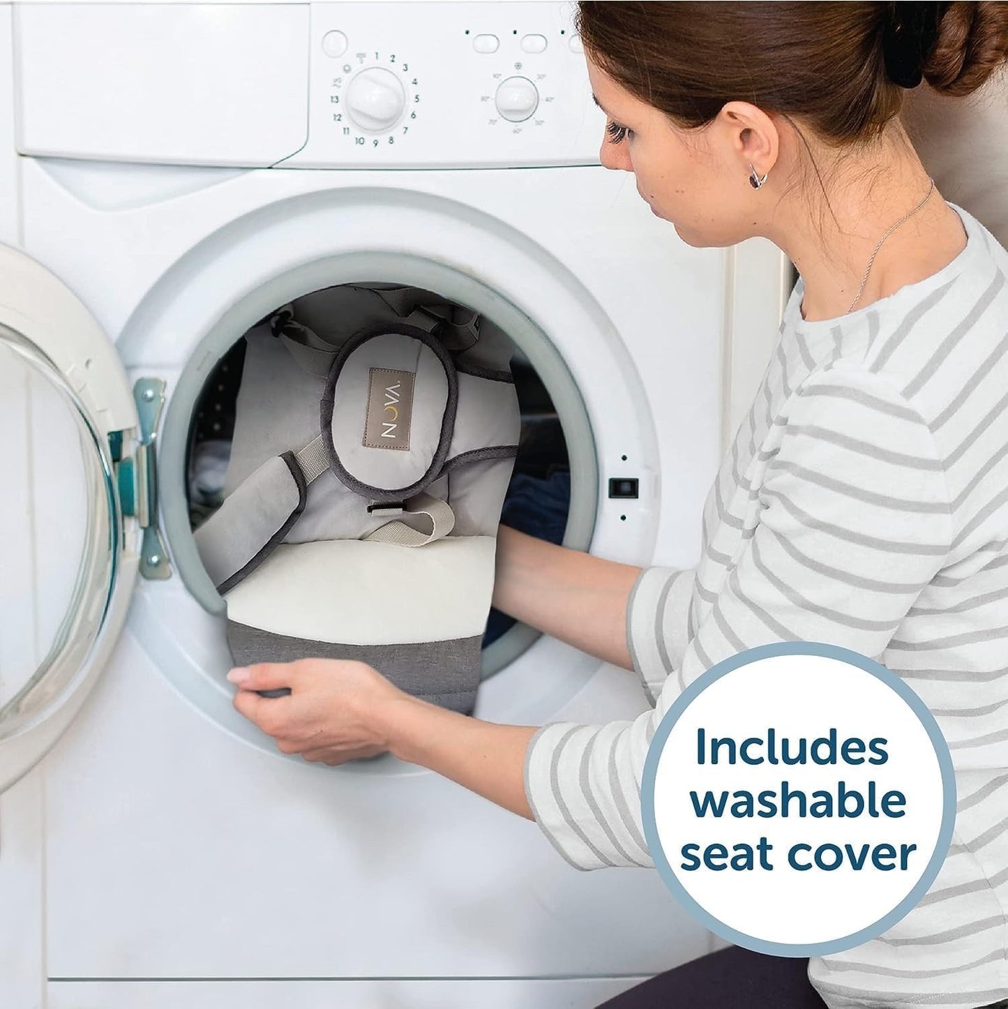 Electric Baby Swing Bluetooth Remote 5 Speed Infant Rocker 5 Point Beige