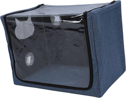 Pet Nebulizer Box Oxygen Chamber Cat Dog Portable Foldable Clear Vet Cage