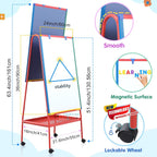 Mobile Whiteboard Stand 90x60cm Height Adjustable Double Sided