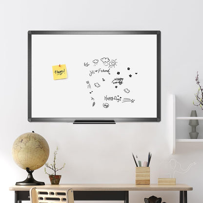 Viz-Pro Magnetic Whiteboard 120x90cm Dry Wipe Board Aluminium Frame