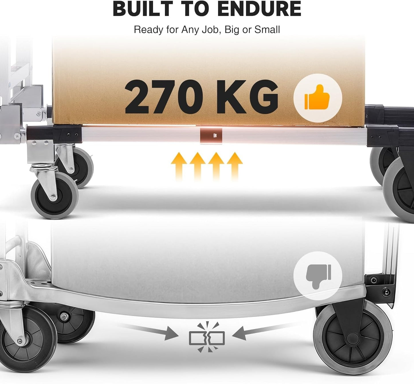 Convertible Hand Truck 2in1 Folding Dolly Cart 110KG Aluminum Adjustable