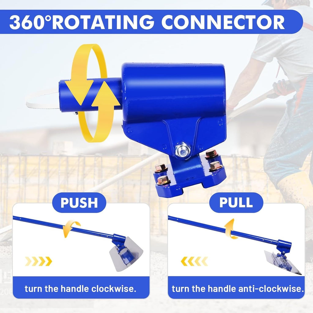 120x30cm Concrete Bull Float with 4 Handles 1.15m Aluminium Set Blue