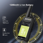 Retevis RT668 Walkie Talkies Rechargeable 10 Way Charger VOX – Black 10 Pcs