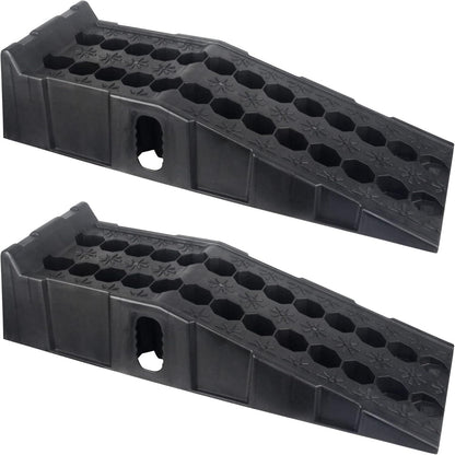 2pc 7 Ton Car Ramps Heavy Duty Plastic Lift Ramps Garage Service Repair Set