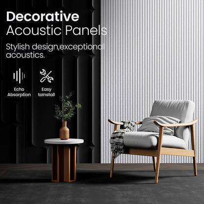 Acoustic Soundproof Wall Panels Self Adhesive 3D Sound Absorbing Black 4 Pack