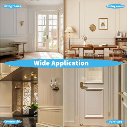 Wall Moulding Panel Kit Pre Cut Wainscoting 24pc White Polystyrene DIY Decor