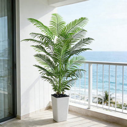 Artificial Palm Tree 180cm Tall Areca Fake Plant White Pot Indoor Home Decor