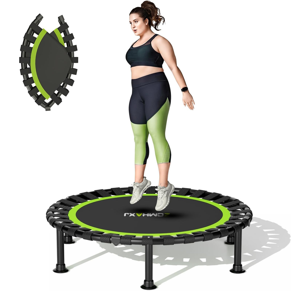 Foldable Mini Trampoline 40/48 Inch Rebounder Adults Kids Fitness Exercise Gym
