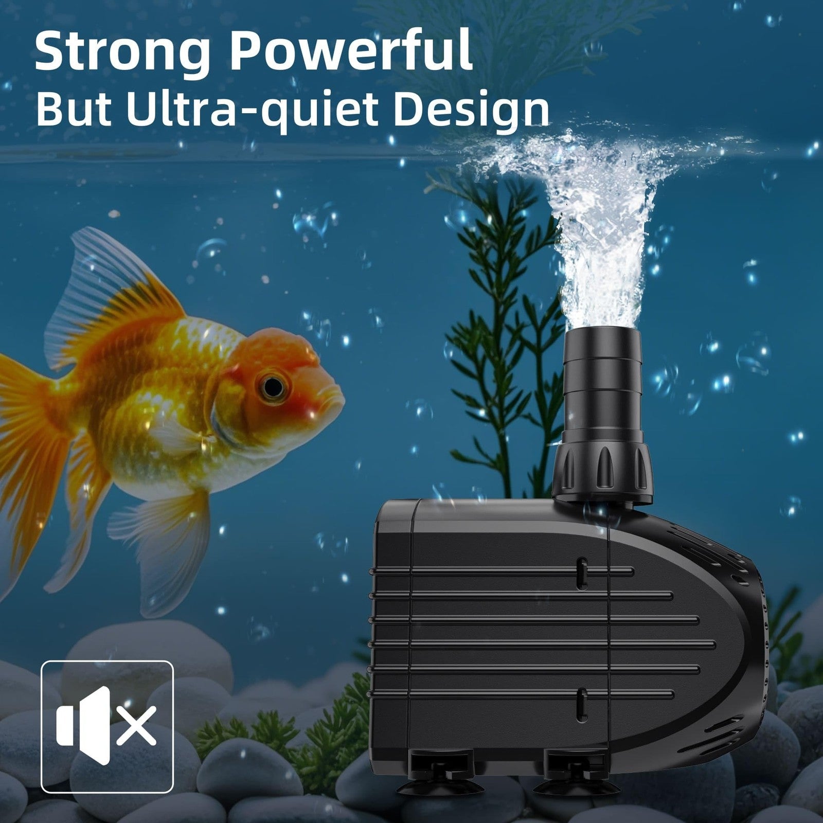 Billing Ultra-Quiet Water Pump 35W 1500 L/H Pond Pump with Filter