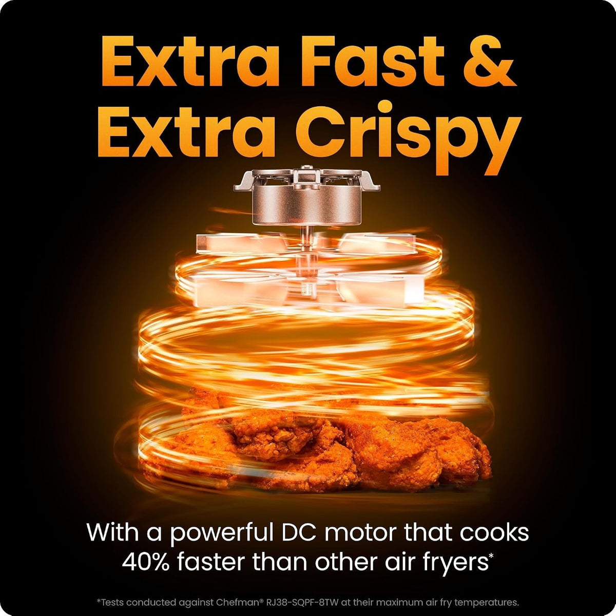 Digital Air Fryer Oven 8.5L XL 1750W 6 in 1 Touchscreen 230C Window Black
