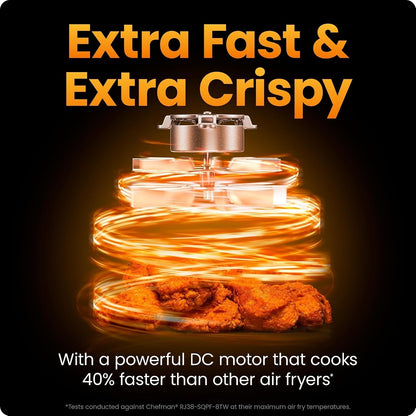 Digital Air Fryer Oven 8.5L XL 1750W 6 in 1 Touchscreen 230C Window Black