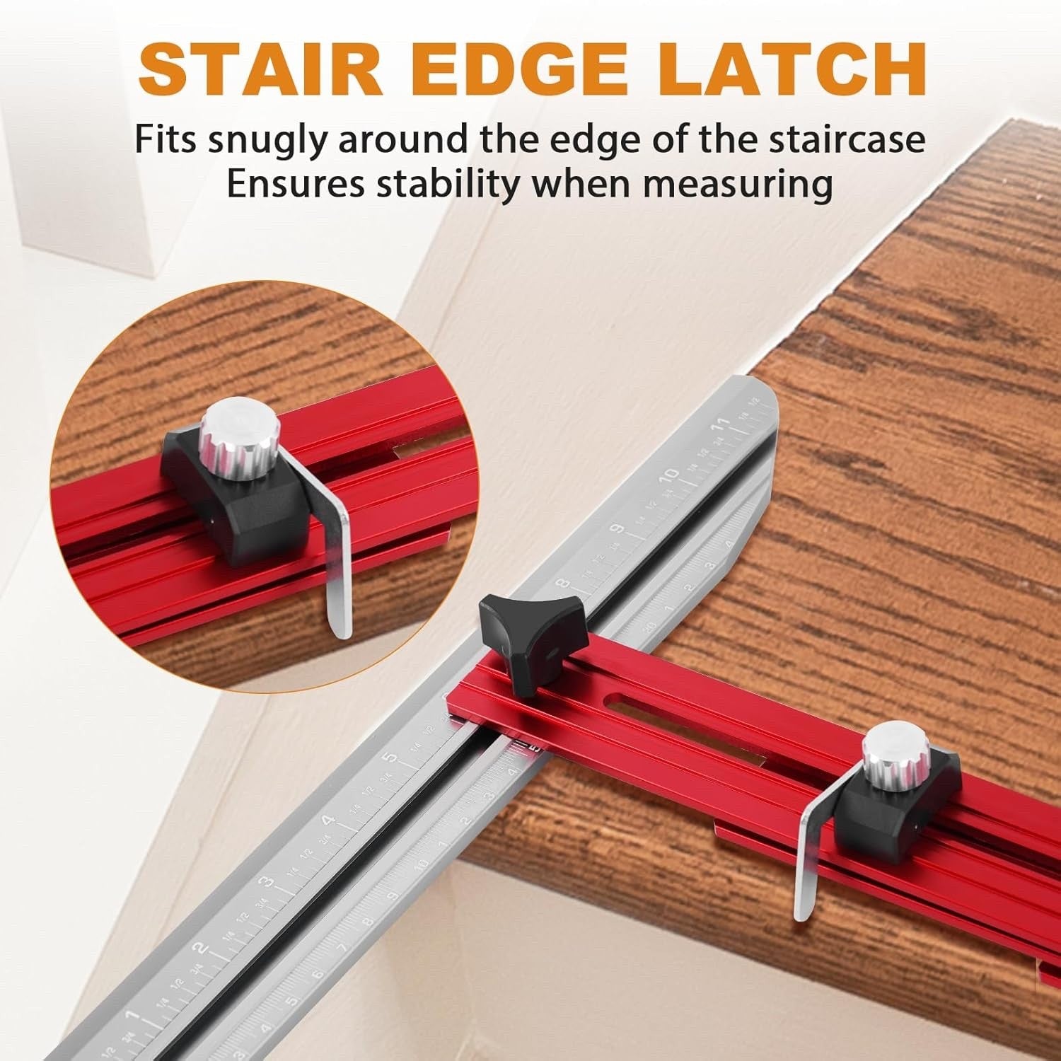 Stair Tread Template Tool Ladder Edge Locking Double Scale Measuring Gauge