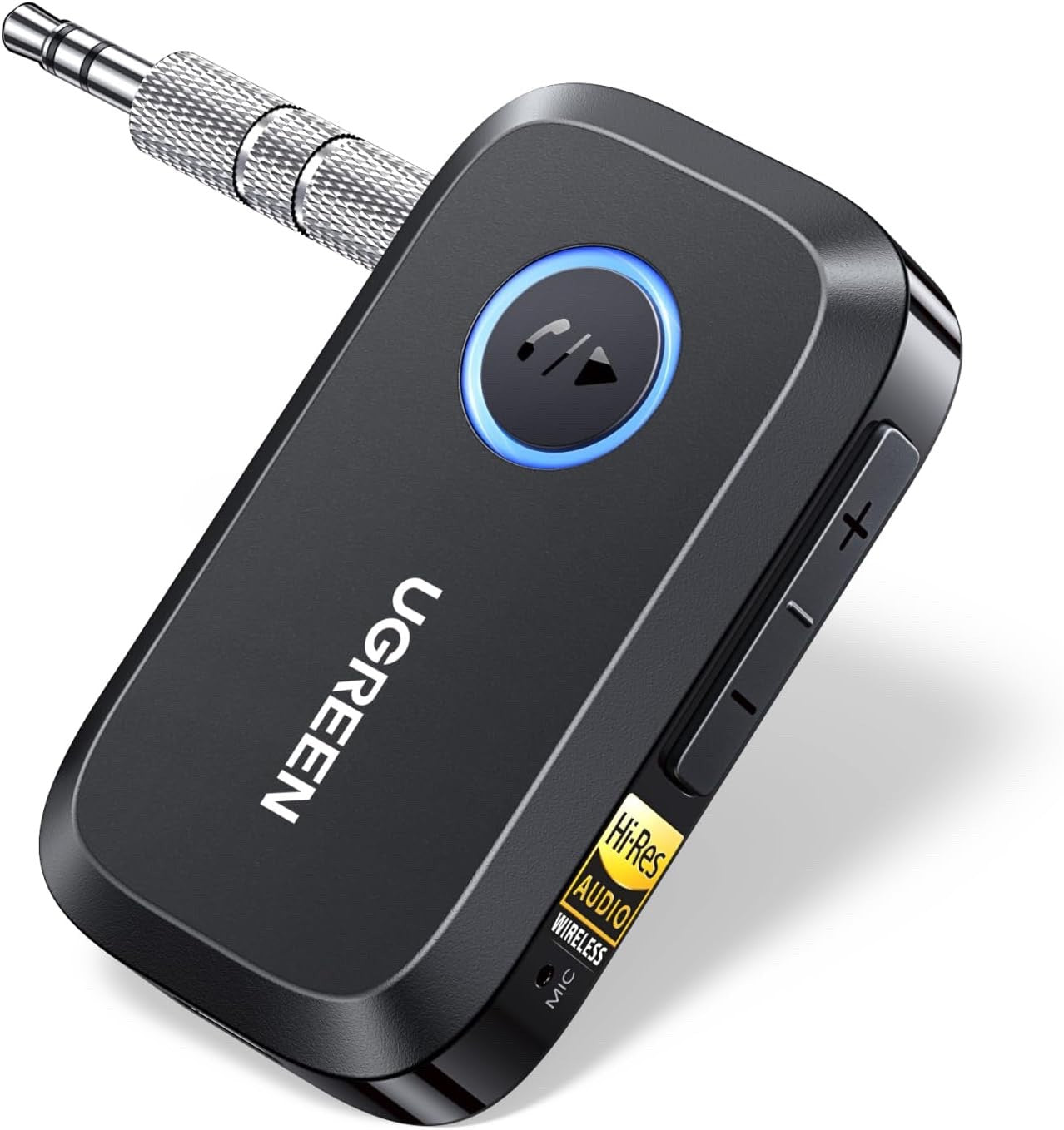 Bluetooth AUX Car Adapter 6.0 LDAC Receiver Audio Handsfree Dual Link 17H Black