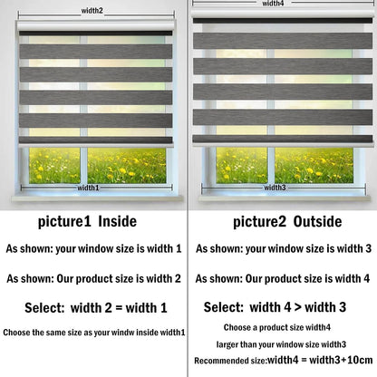 Zebra Roller Blind 80x150cm Day Night Blackout Window Shade Grey