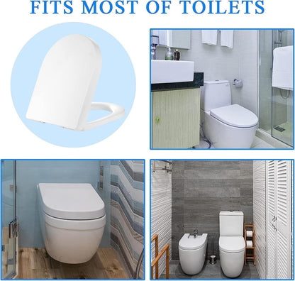 Toilet Seat Soft Close D Shape Quick Release Adjustable Hinges White Top Fix