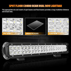 44in 288W LED Work Light Bar Spot Flood Combo 12V 24V Offroad 6000K IP67