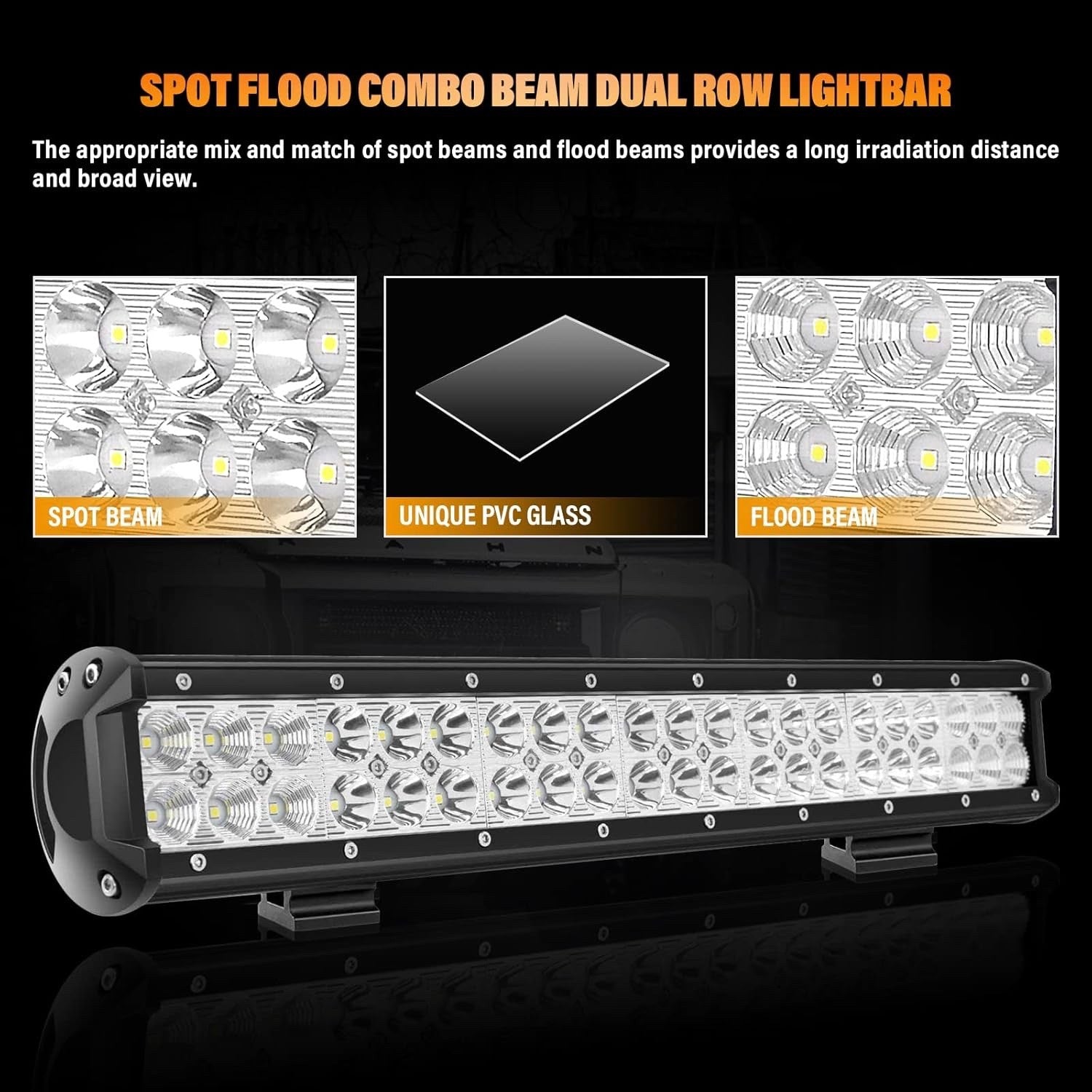 44in 288W LED Work Light Bar Spot Flood Combo 12V 24V Offroad 6000K IP67