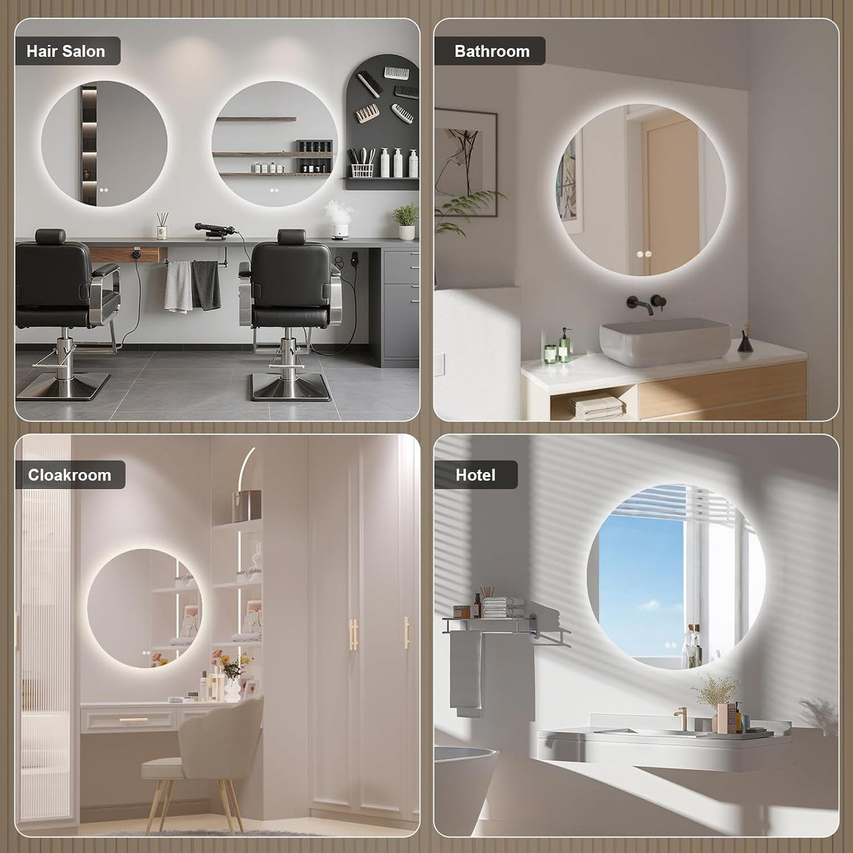 LED Bathroom Mirror Lights 50cm Asymmetric Backlit Anti Fog Dimmable 3 Colours
