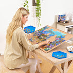 1000pc Jigsaw Puzzle Board w Stand Adjustable Table Flannel Surface