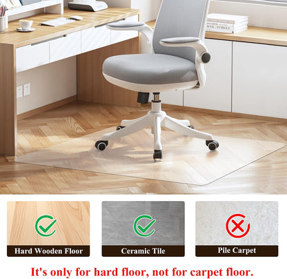Office Chair Mat Hard Floor 120x75cm Clear PVC Anti-Slip Hardwood Protector