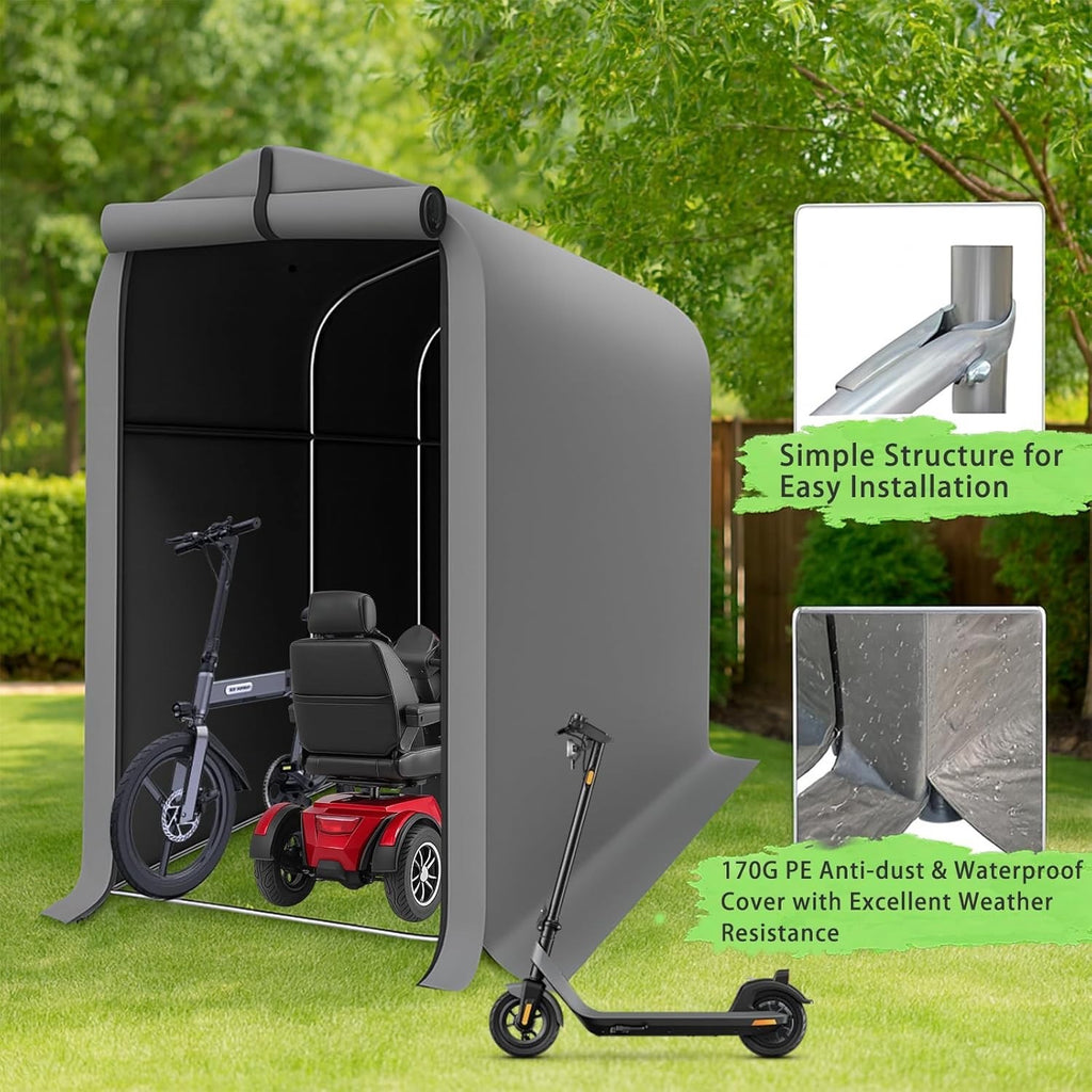 1x1.8m Outdoor Bike Storage Shed Waterproof UV Resistant Metal Frame Tent