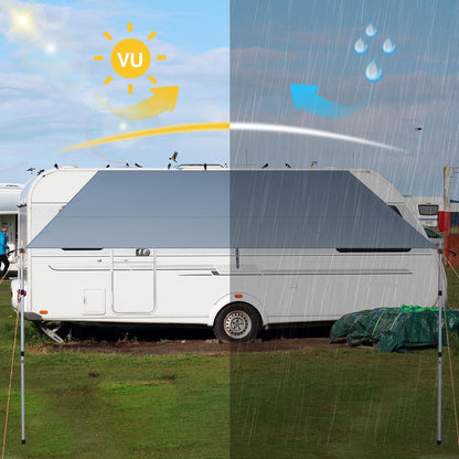 Campervan Awning Sun Canopy 250x240cm Waterproof Van Sunshade Rail Suction Cup K