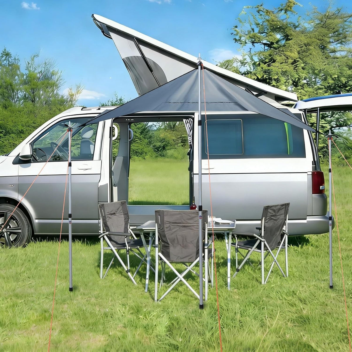 Campervan Awning Sun Canopy 250x240cm Waterproof Van Sunshade Rail Suction Cup K