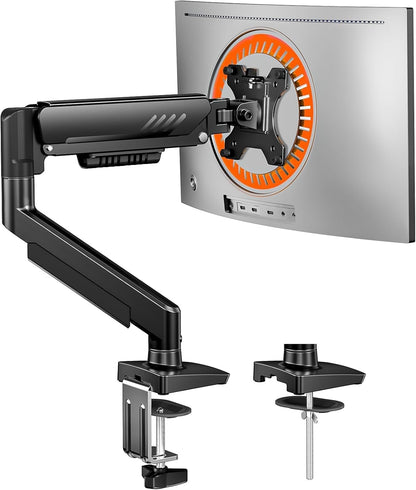 Monitor Stand Arm Desk Mount Single 13-34in Tool-Free VESA Adjustable 9kg Black