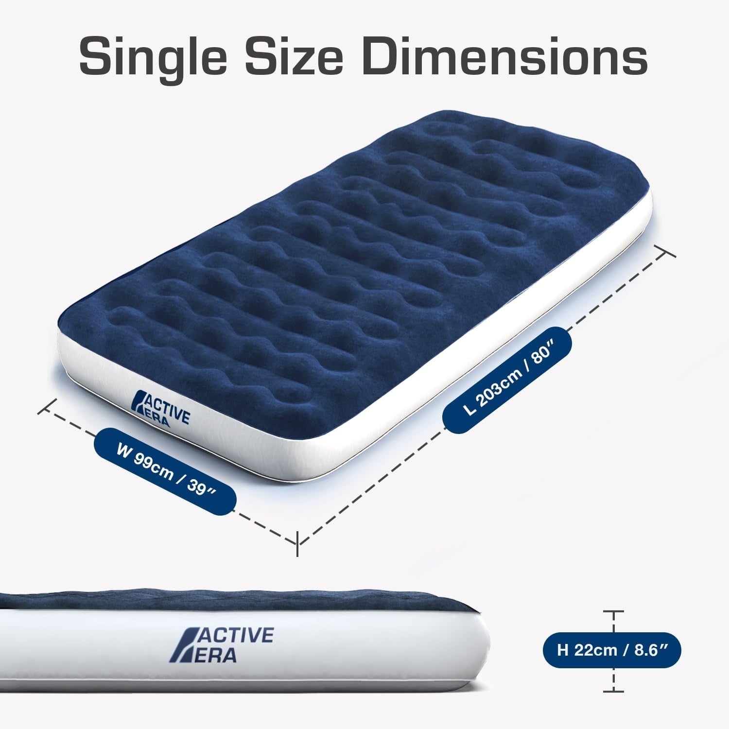 Active Era Luxury Camping Air Bed with USB Rechargeable Pump Single Size