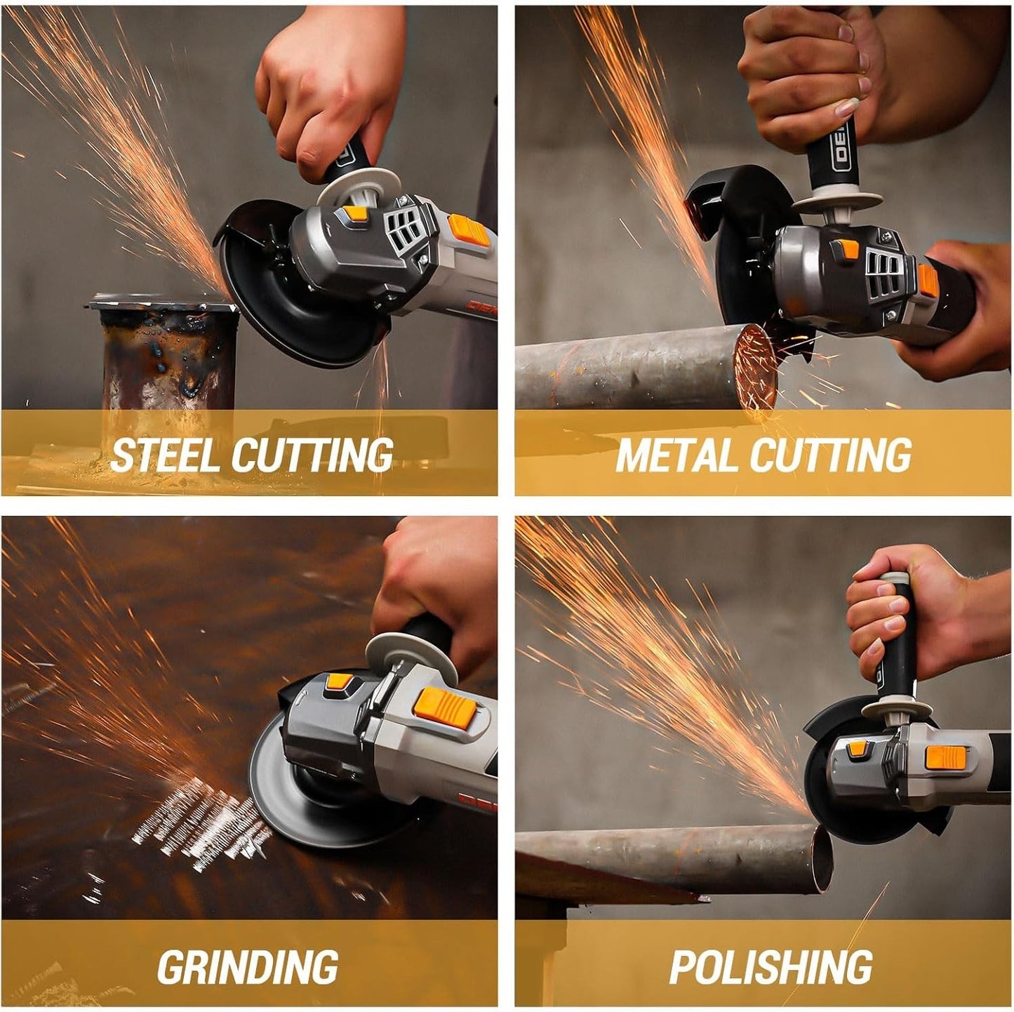 Angle Grinder 900W 115mm 12000RPM Electric Cut Off Tool Metal Steel Polish Disc