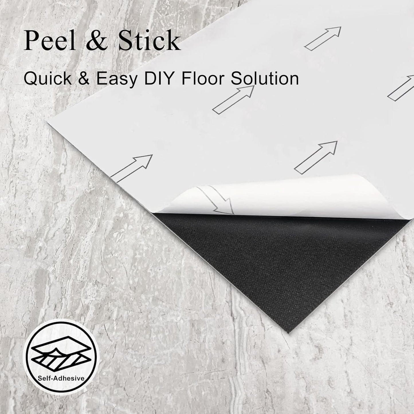 Self Adhesive Floor Tiles Stone Effect Vinyl Flooring Peel Stick 61 x 30.5 cm