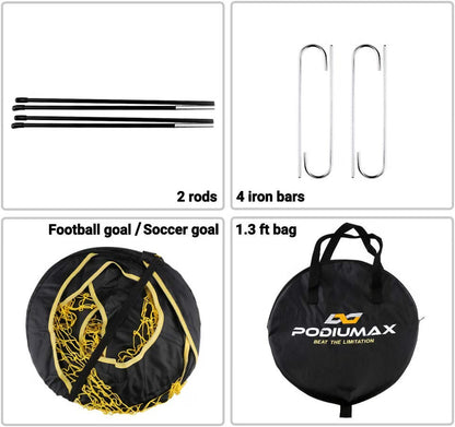 Football Goal Pop Up Kids 2-in-1 120x80x80cm Target Net Carry Bag Indoor Outdoor