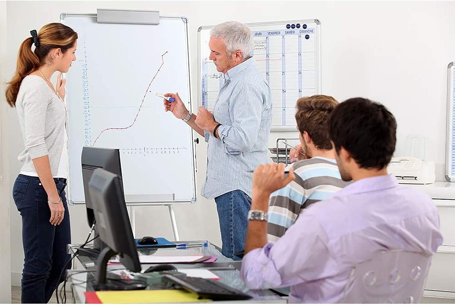 Magnetic Whiteboard 90x60cm Tripod Stand Portable Flipchart Easel