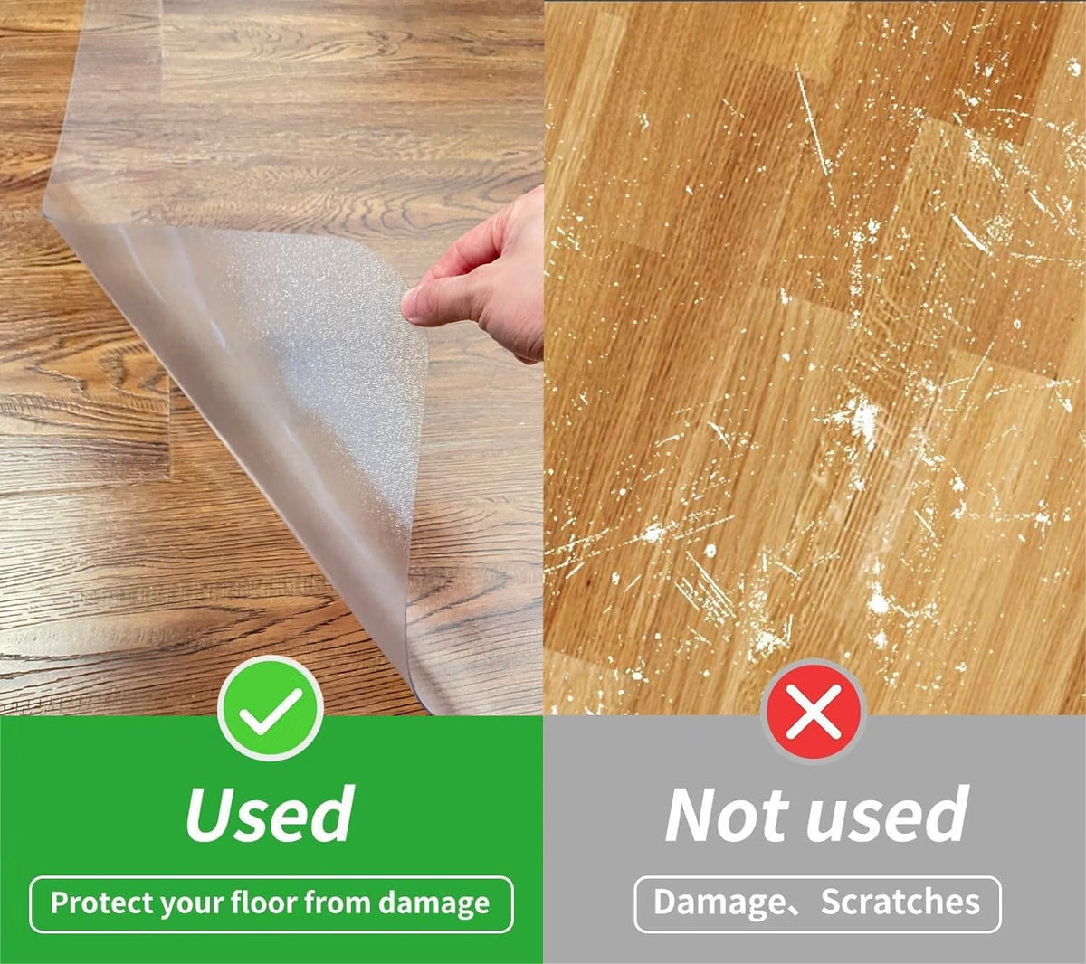 Office Chair Mat Hard Floor 120x75cm Clear PVC Anti-Slip Hardwood Protector