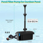 Koi Pond Filter Box with Pump 2400L/H 40W Garden Fish Pond System