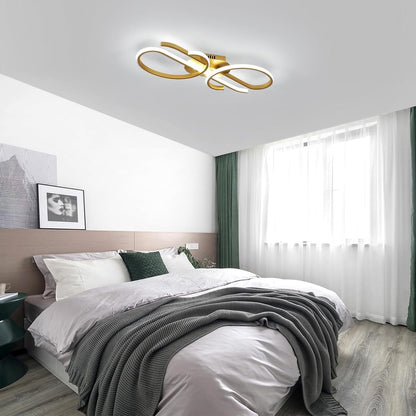 LED Ceiling Light Dimmable Remote 29W Gold 55x20cm Modern Music Design 3250LM